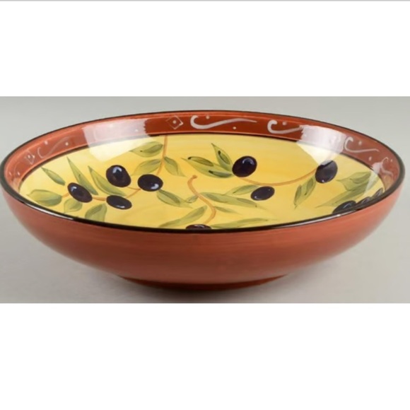 222 Fifth Other - Late Harvest
by 222 FIFTH 8”
Hand-Painted Ceramic Bowl with Olive Design